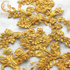 El bordado neto de la lentejuela de oro de MDX ata la anchura del 135cm para la materia textil